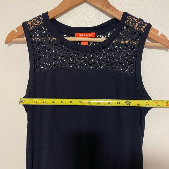 Joe Fresh Size Small Crochet Top Navy Dress - Picture 3 of 9